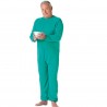 Grenouillère Pyjama pour Adultes Incontinents Taille 42/44 Turquoise, Manches longues, jambes longues